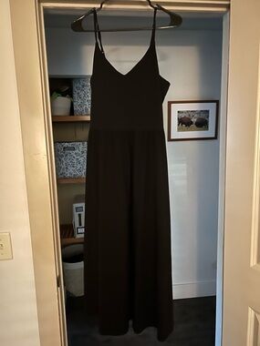 Athleta Black Spaghetti-Strap Maxi Dress